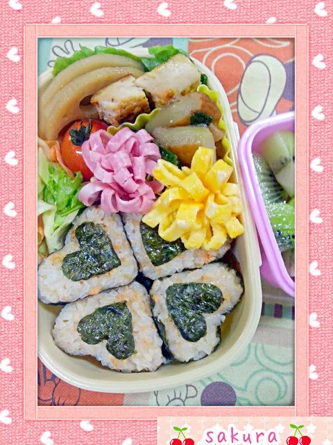 ハート♡の海苔巻き弁当|桜里さん