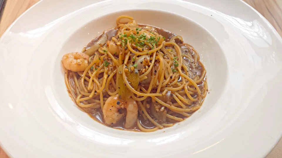 Shrimp Pasta in Black Pepper Base|Joycelynさん