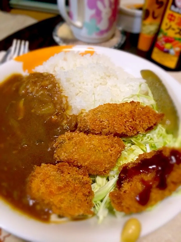 Snapdishの料理写真:牡蠣フライカレー|morimi32さん