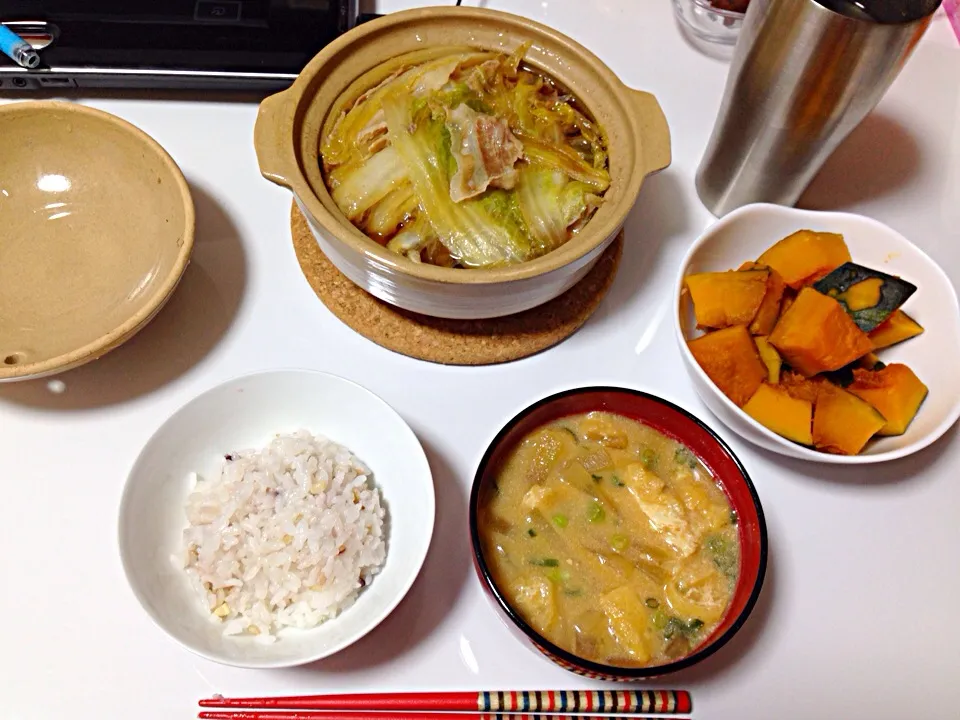 豚バラ肉と白菜煮、かぼちゃの煮物|Kazuko Arakiさん