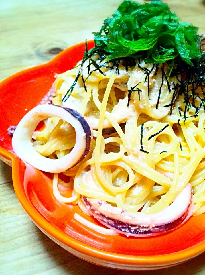 今日の夕飯　イカ明太パスタ|しょうこさん