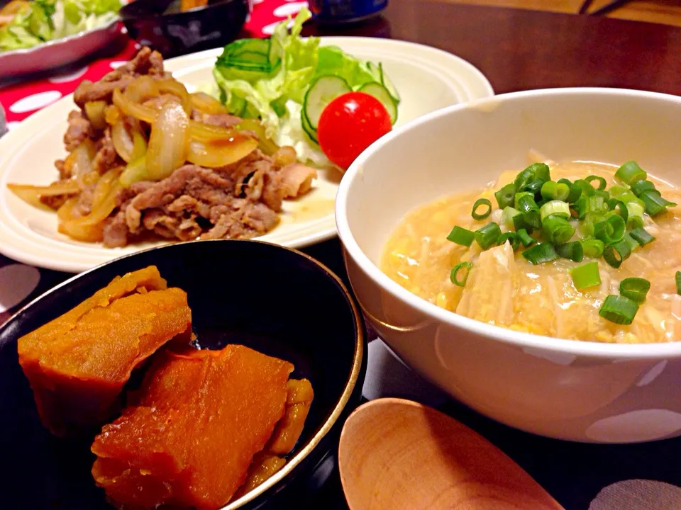 カボチャ煮・生姜焼き|みきさん