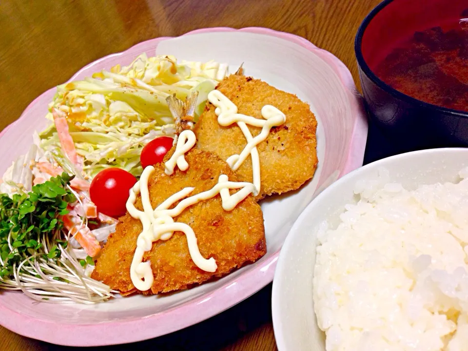 Snapdishの料理写真:アジフライ定食♪|パンダ母さん🐼さん