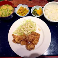 海坊主鶏唐揚げ定食|八田光さん