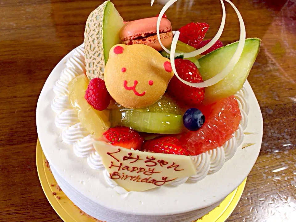 お誕生日ケーキwith My Friend(⌒▽⌒)|くみさんさん