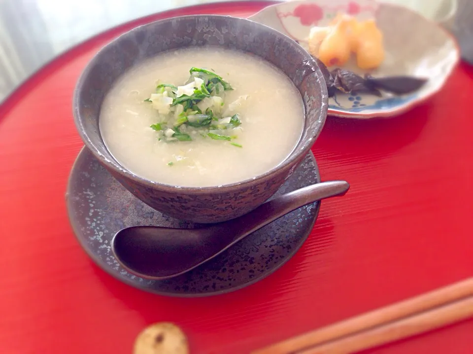 お餅入り七草粥|みるくさん