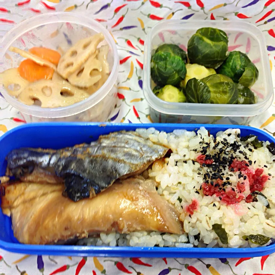 Snapdishの料理写真:サワラと芽キャベツのお弁当|Yoko Hayashiさん