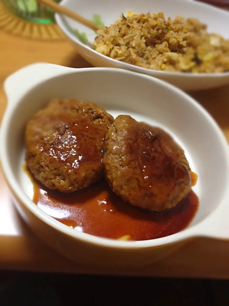 豆腐ハンバーグと炒飯|はるぴょん☆〜さん