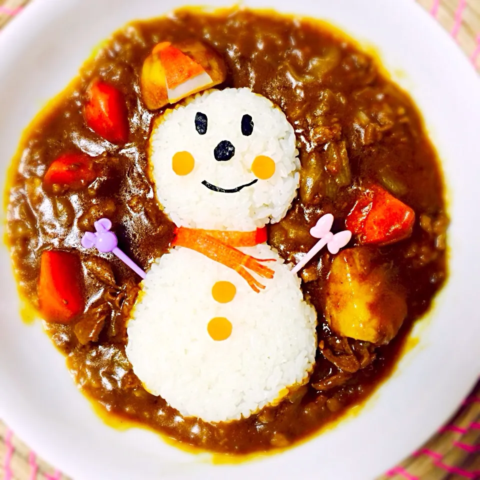 Snapdishの料理写真:雪だるまカレー|hinaponさん