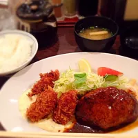 欧風軒のハンバーグとカキフライの定食|Aya Hasegawaさん