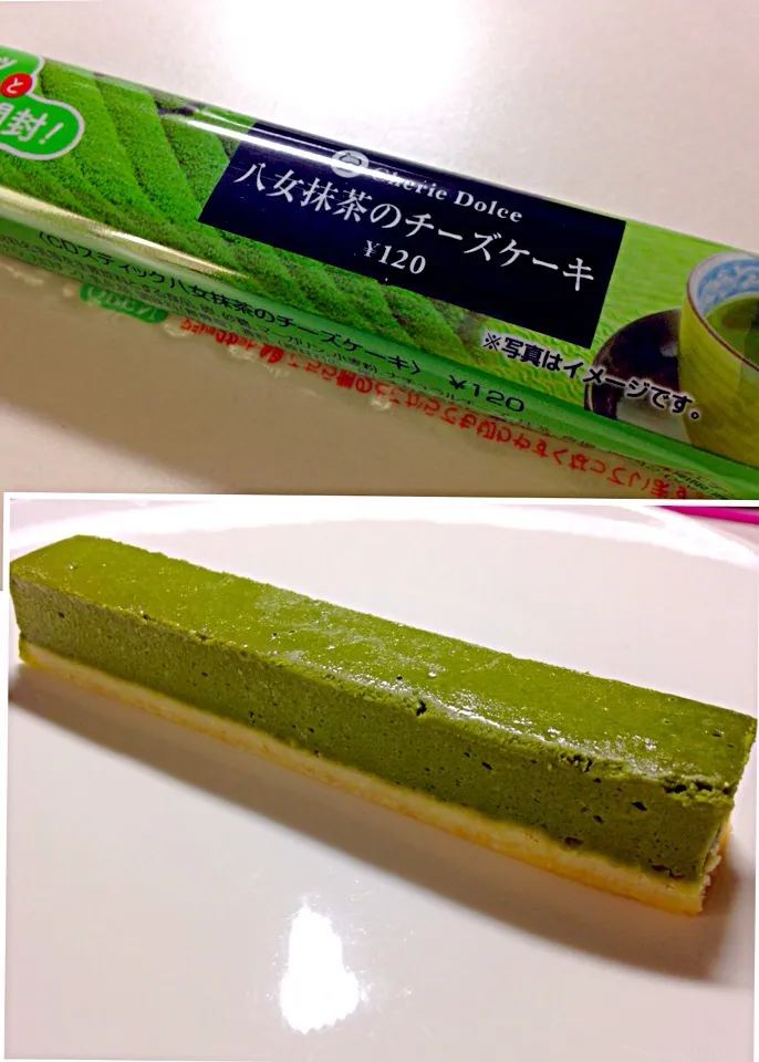 Snapdishの料理写真:【コンビニスイーツ】抹茶チーズケーキ😆抹茶濃厚👏食感滑らか〜チーズケーキ最高(≧∇≦)/ 🍰|Tanni Kaさん