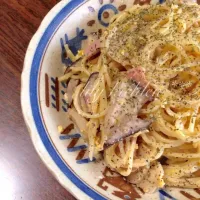 Snapdishの料理写真:⁂ エリンギたっぷり♡ たまごのパスタ ⁂|むぅさん