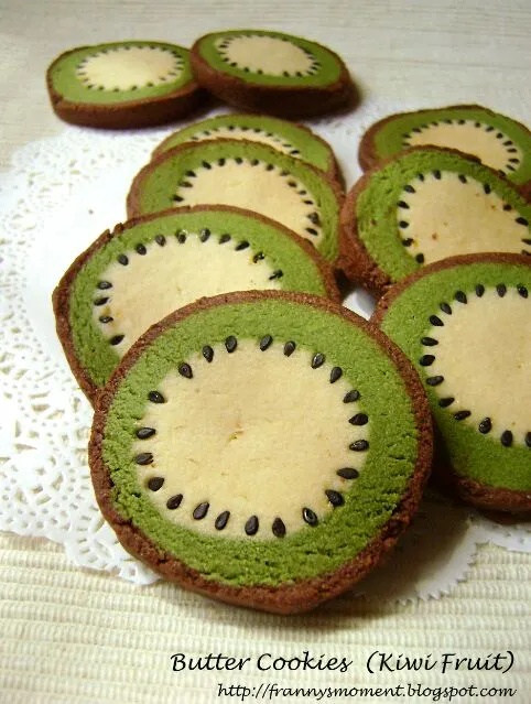 Snapdishの料理写真:Butter cookies (kiwifruit) so cute!|Frannyさん