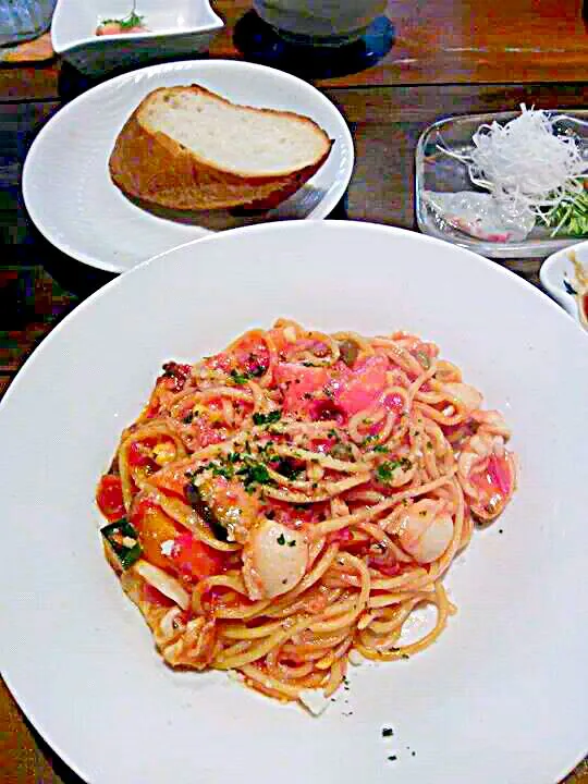 イカと小柱のトマトソースパスタ～☆|☆Yumi☆さん