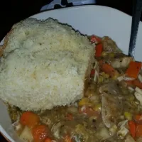 Snapdishの料理写真:jerk chicken stew with sweet cornbread|lucky strozierさん