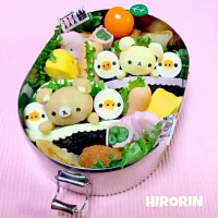 リラックマたちのロールパン風ロールごぱんなお弁当♡