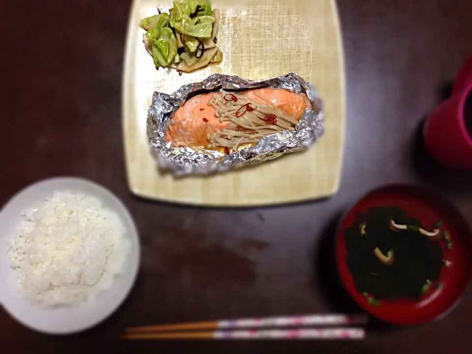 ホイル焼き、お吸い物、かぶのサラダ|かっちゃまんさん