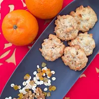 Snapdishの料理写真:Oat cookies with walnut & orange peel