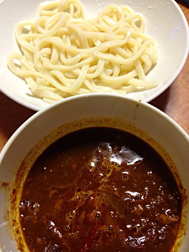 SD激辛部副部長りえさんカレーでつけうどん|中華蕎麦 銀時さん