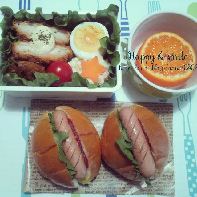 Snapdishの料理写真:ホットドッグ弁当|☆AI ☆さん