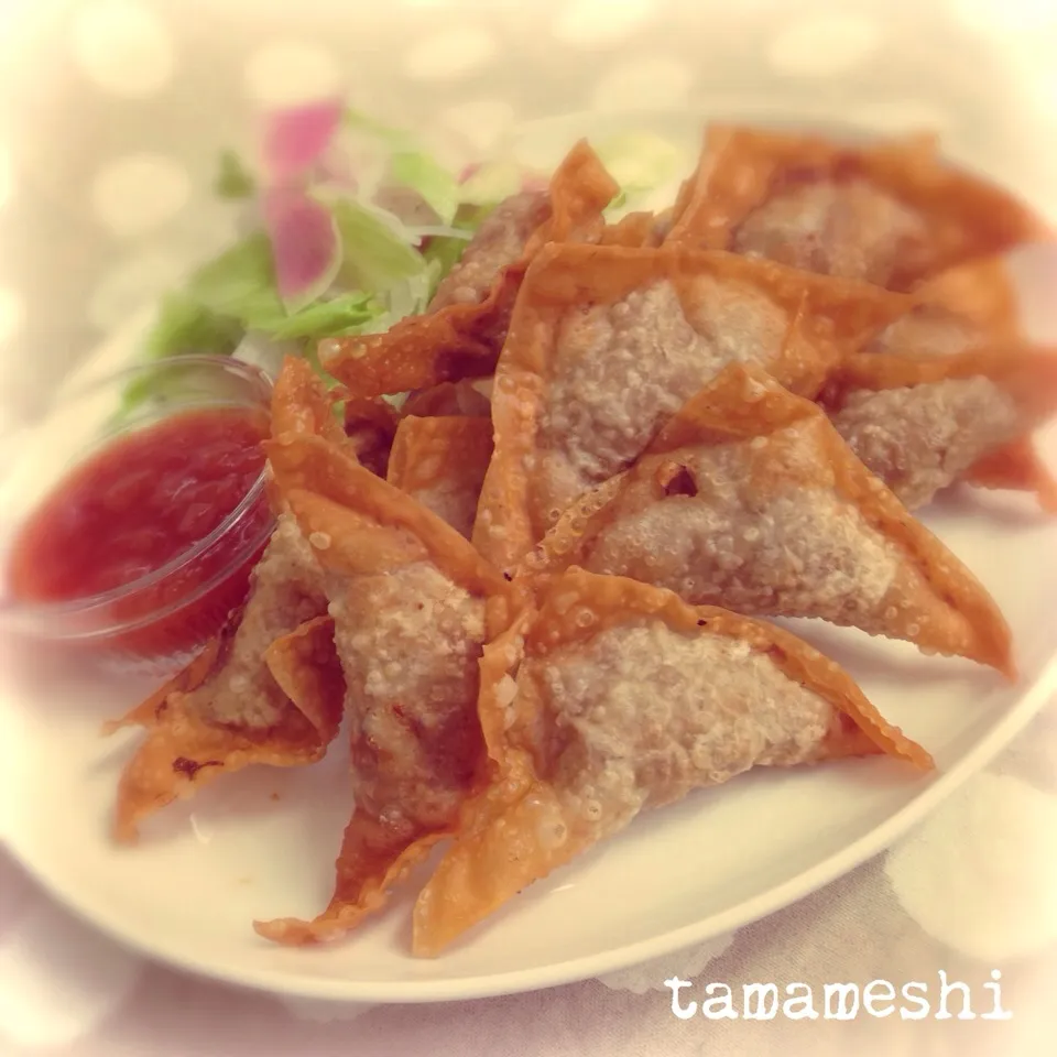 tama家の＊パリパリ揚げ焼売 レンコン入り  チリソースで♡|tamaさん