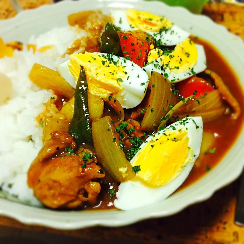 ゴロゴロ野菜チキンカレー|にょんにいさん