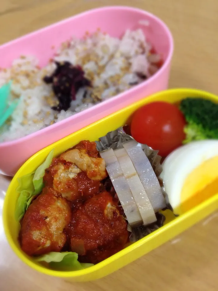 節約ミートボール弁当|かわちさん