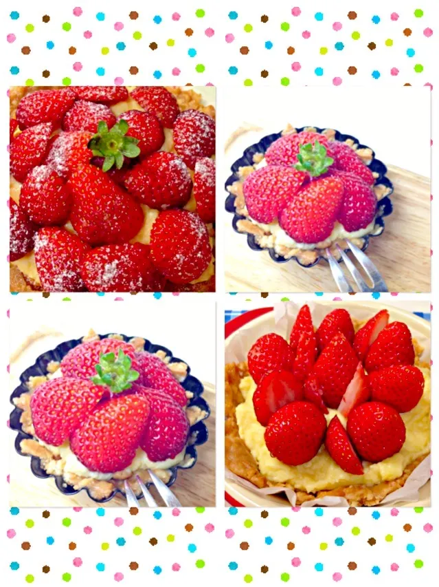 娘の誕生日ケーキ試作(*^o^*)🍓いちごタルト🍓|なつきさん