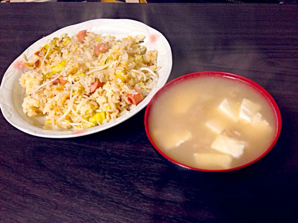 炒飯と豆腐、納豆のスープ|Noboru Taniさん