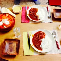 Snapdishの料理写真:彼が作ったご飯♪頑張った♪|ひろかさん