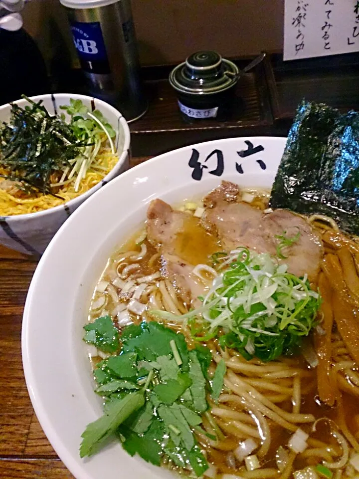 幻六  醤油ラーメン 700円@はまぐり飯 300円|カリスさん