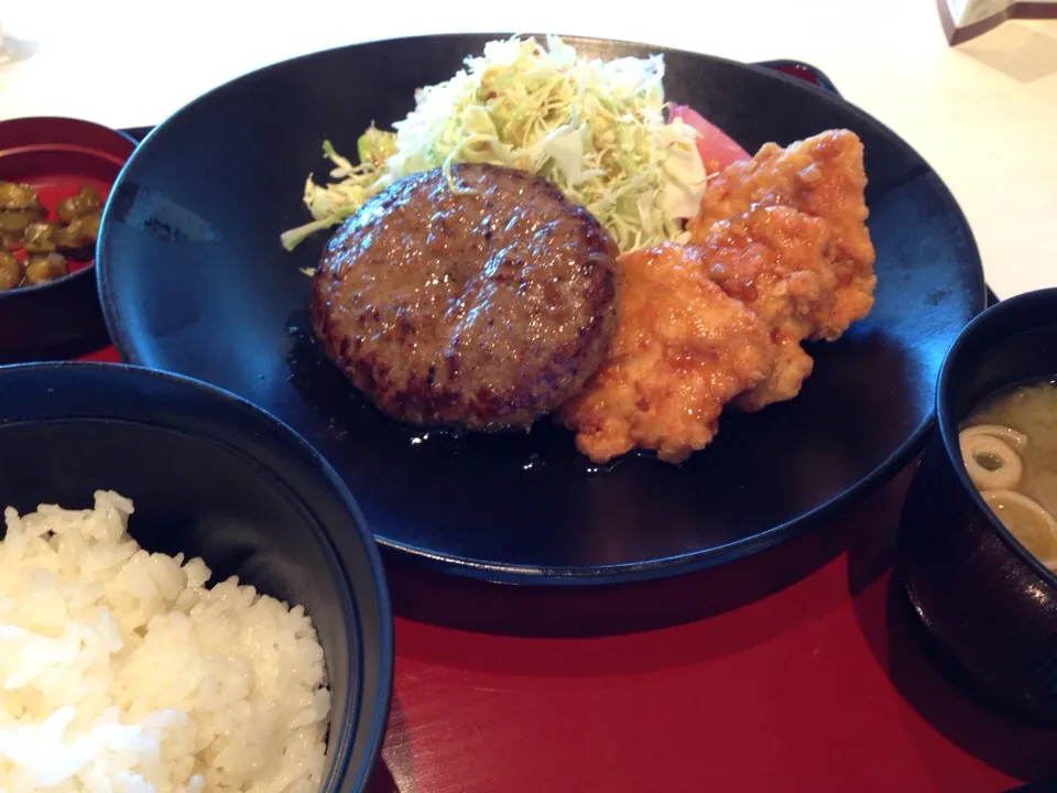 照り焼きハンバーグ&とり天膳|エイコーワールドさん