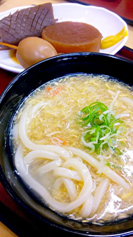 蟹玉あんかけうどん、おでん＠外食|まあるさん