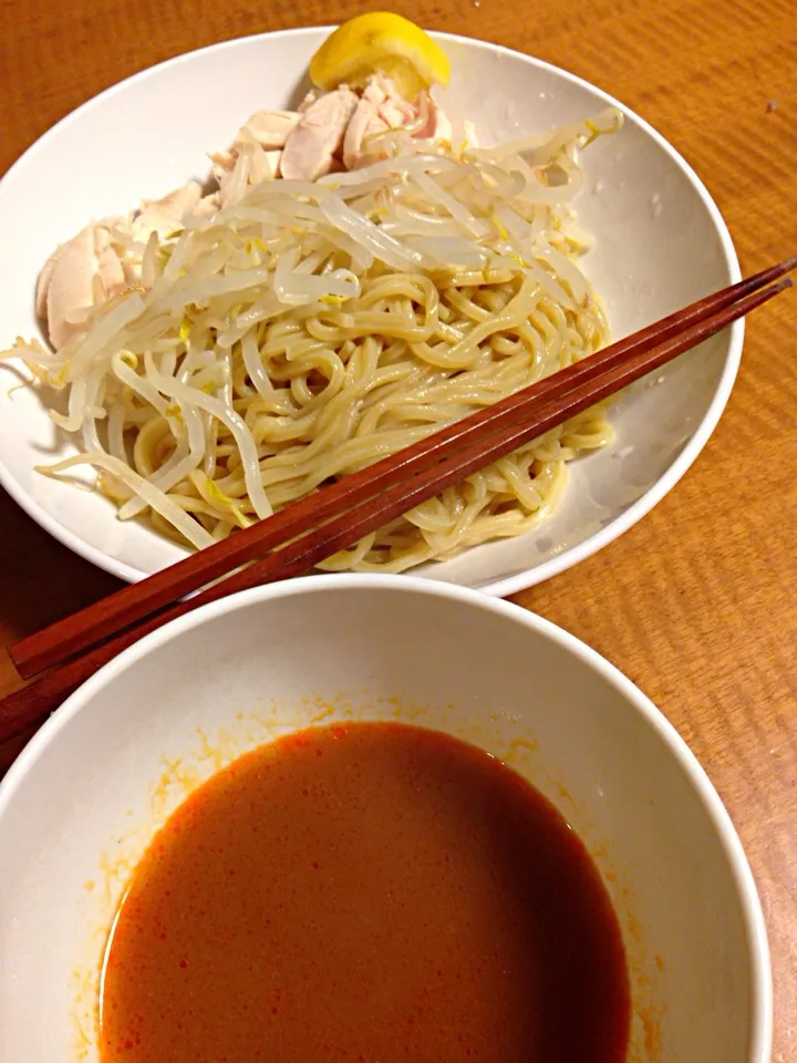 セブンイレブンの冷凍つけ麺で鶏ささみつけ麺！|中華蕎麦 銀時さん