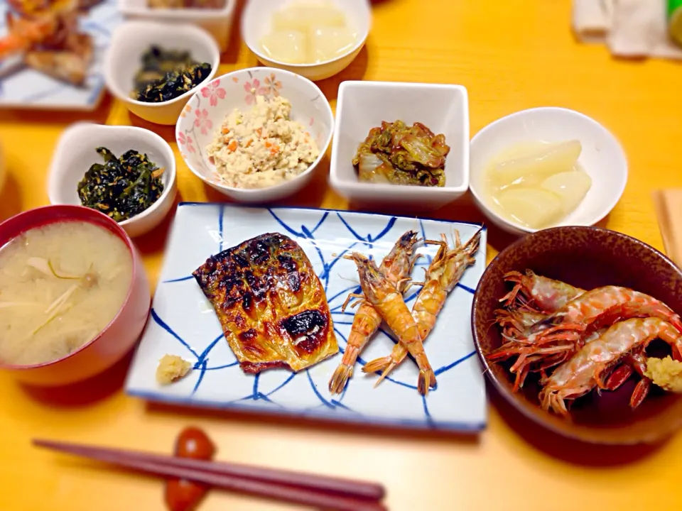 猛者エビと鯖の塩焼き定食〜|あいあいさん