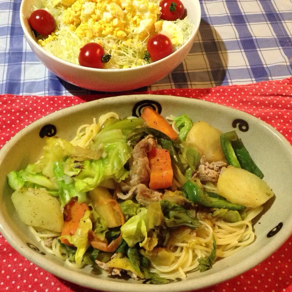 Snapdishの料理写真:蒸し焼き野菜のパスタ|純さん