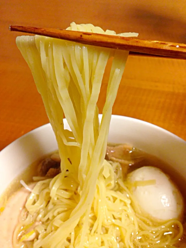 鶏塩もつ煮ラーメンの麺‼︎|中華蕎麦 銀時さん