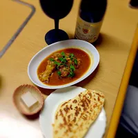 Snapdishの料理写真:チキンカレーとナン