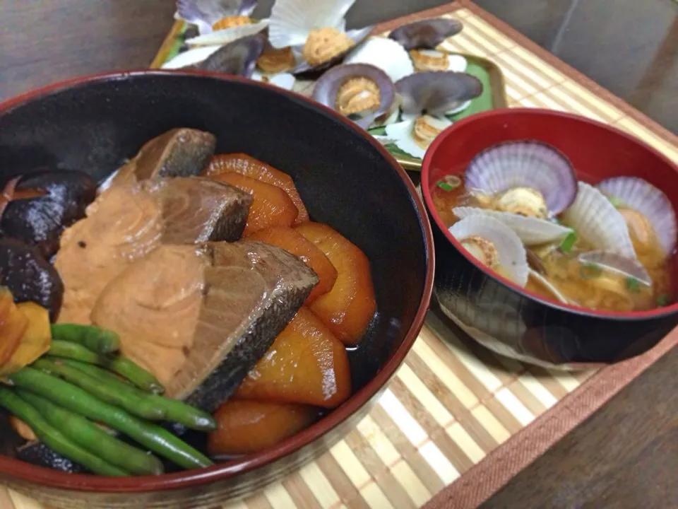 ぶり大根・ほたて稚貝のお味噌汁・ほたての稚貝の酒蒸し|香里さん