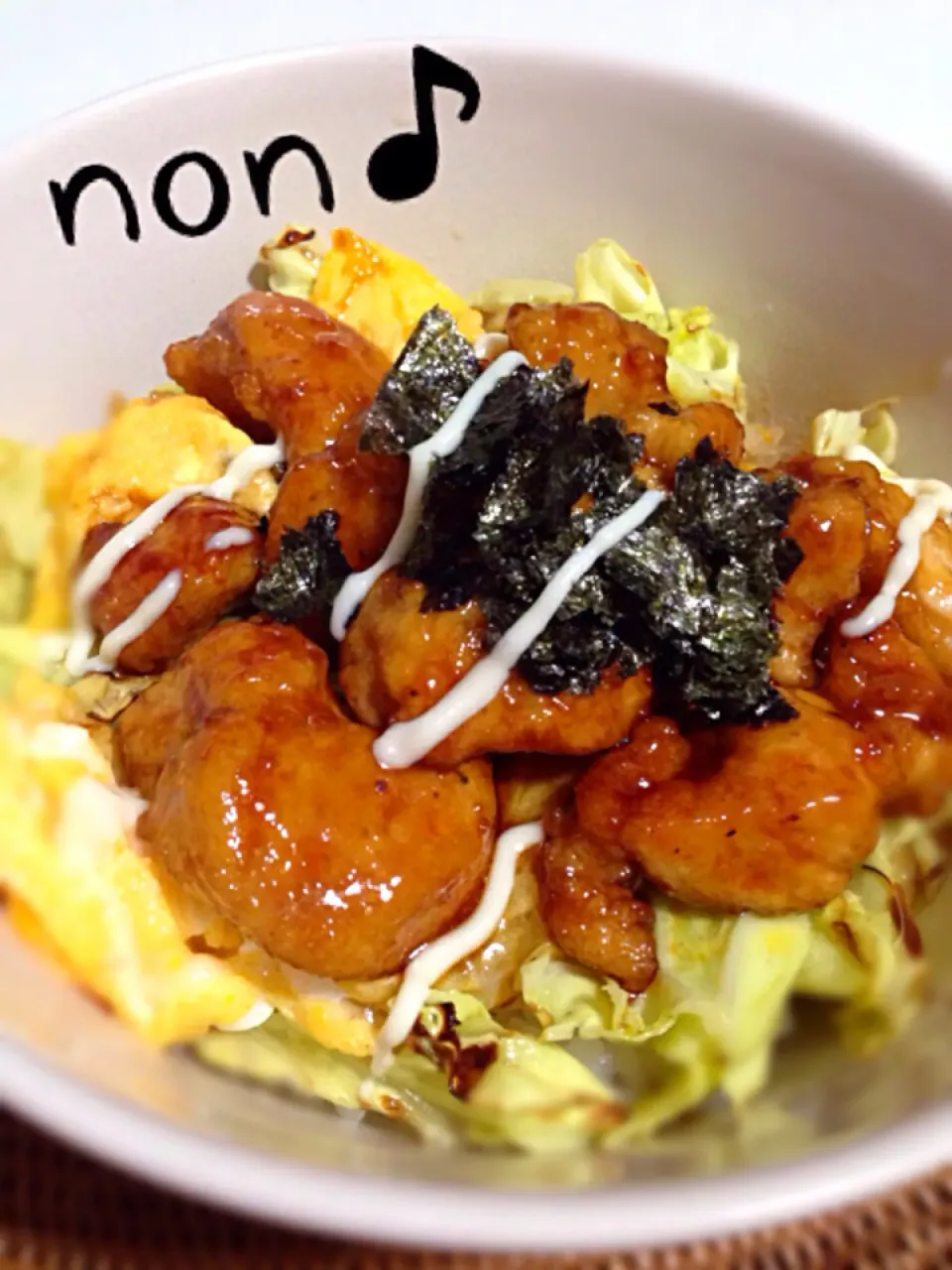 旦那さん晩ごはん。照り焼きチキン丼|nonさん