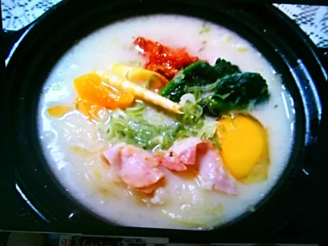 Snapdishの料理写真:🍜そうめん南瓜のとんこつラーメン風|*ママちゃん*さん