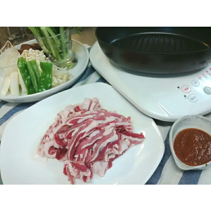 Snapdishの料理写真:猪の焼き肉♪タレも作ったよ>^_^<|key♪さん