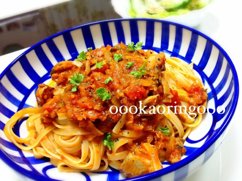 まさきお母さんの鯖の味噌煮缶でトマトパスタ❤|Kaori Takedaさん