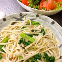 菜の花とアンチョビのうどんペペロンチーノ♡|Nakajima Kozueさん