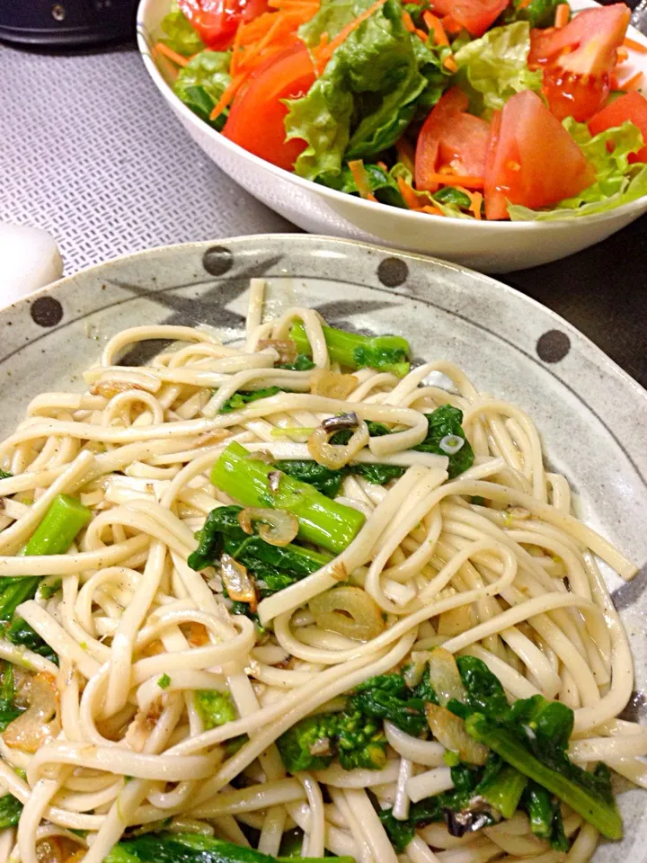 菜の花とアンチョビのうどんペペロンチーノ♡|Nakajima Kozueさん