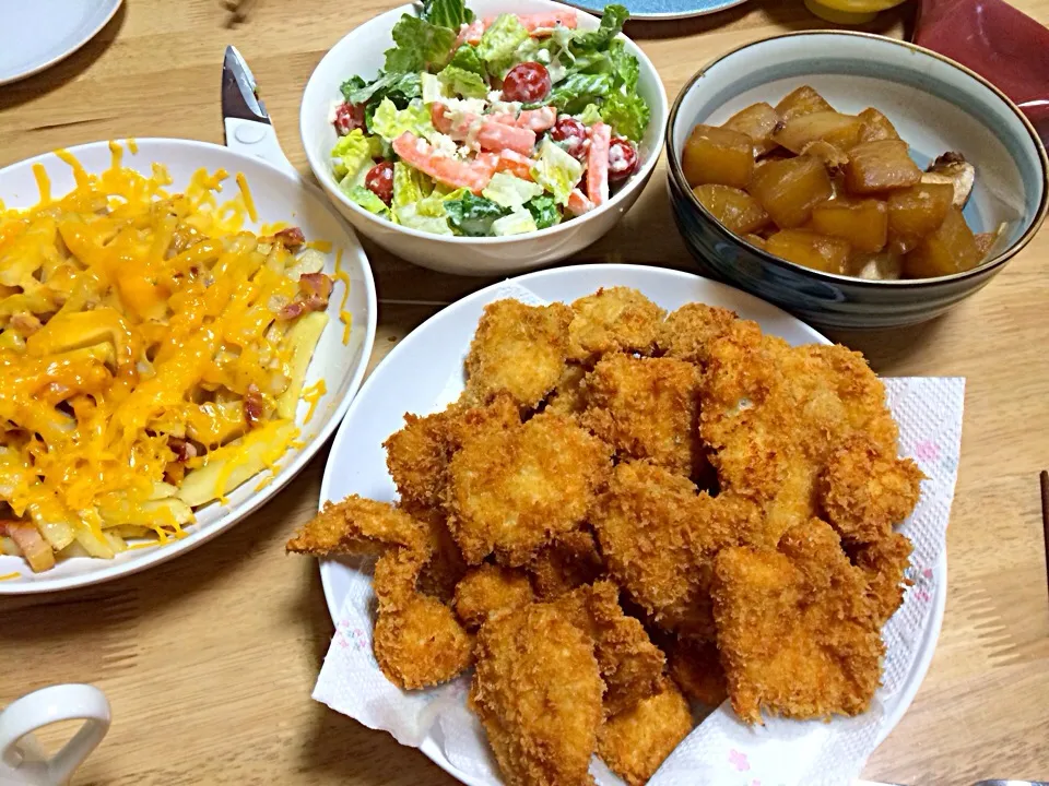 チキンカツとジャガイモチーズ焼き！|まぁ。さん