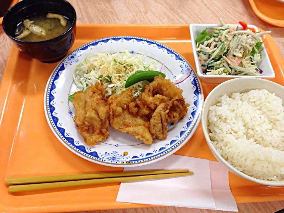 豚ロース竜田揚げ定食＼(^o^)／|すかラインさん