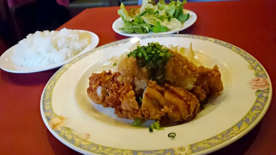 チキンの竜田揚げポン酢添え|まぐろさん