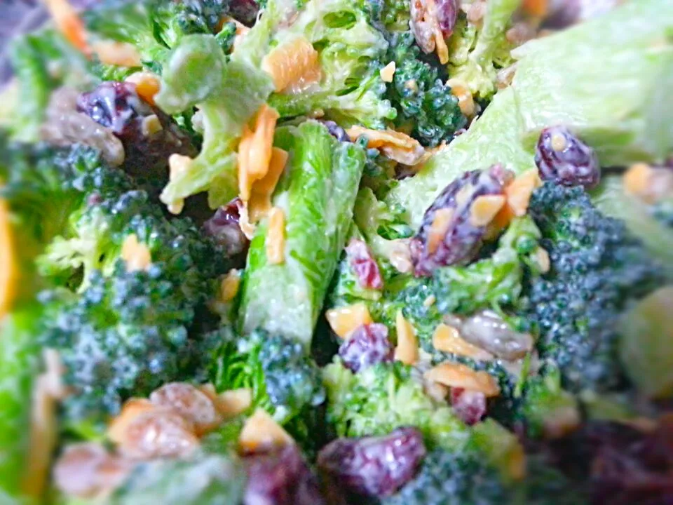 Broccoli Salad with Homemade Creamy Dressing, Dried Cranberries, Sunflower Seeds, & Cheddar Cheese|S Theoさん