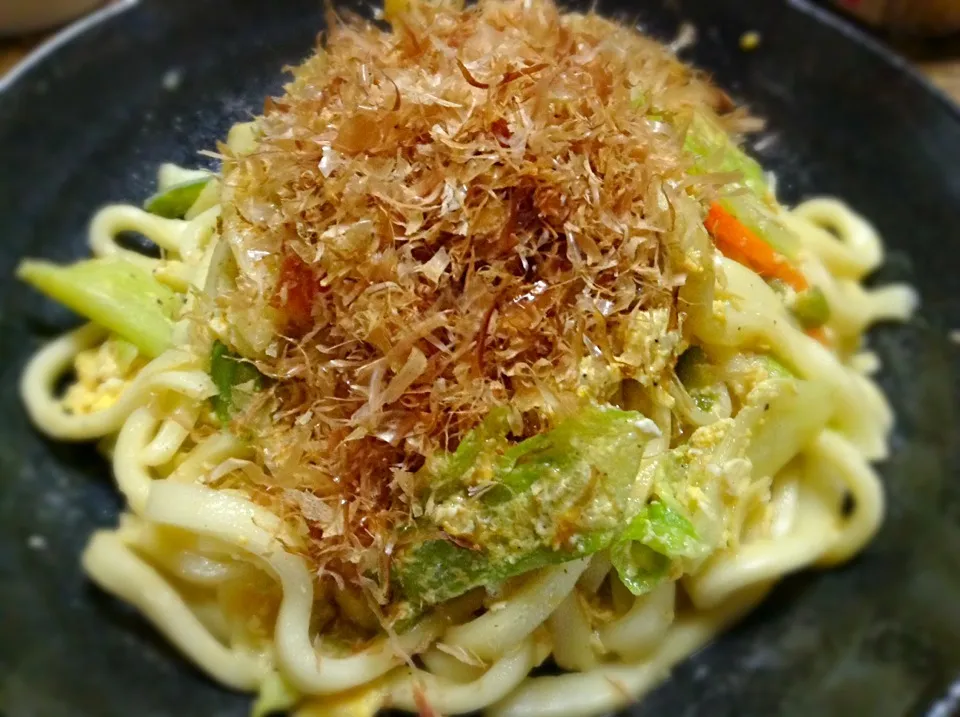 かつお節たっぷり焼きうどん|RIEママさん